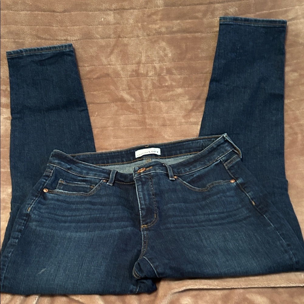 Loft Women’s Dark Blue Curvy Skinny Jeans, Size 30/10
